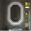 LASER SANDBLASTED LED OCTAGONAL MIRROR