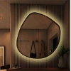 LED MIRROR WITH NATURAL WOODEN FRAME