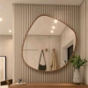 LED MIRROR WITH NATURAL WOODEN FRAME