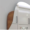 ASYMMETRIC MIRROR WITH NATURAL WOOD FLOOR