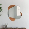 ASYMMETRIC MIRROR WITH NATURAL WOOD FLOOR