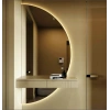 LED LIGHTED SEMI-CIRCLE MIRROR