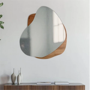 DOĞAL AHŞAP ZEMİNLİ ASİMETRİK AYNA