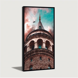 DOĞAL AHŞAP ÇERÇEVELİ GALATA TEMALI BASKI TABLO