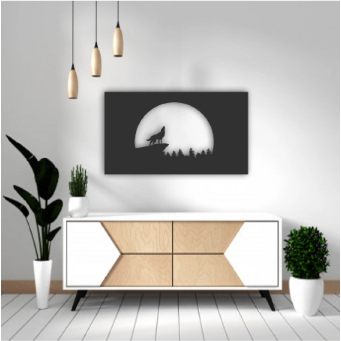 DOLUNAY TEMALI AHŞAP TABLO