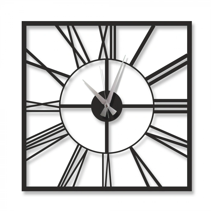 ROMA RAKAMLI AHŞAP KARE SAAT