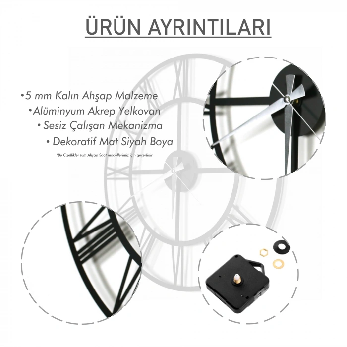 ROMA RAKAMLI AHŞAP SAAT