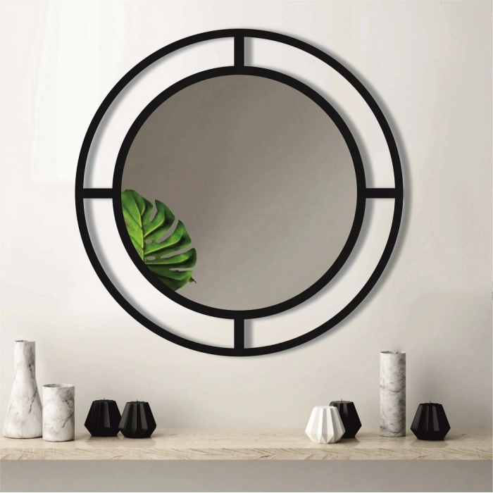 AHŞAP ÇERÇEVELİ YUVARLAK AYNA