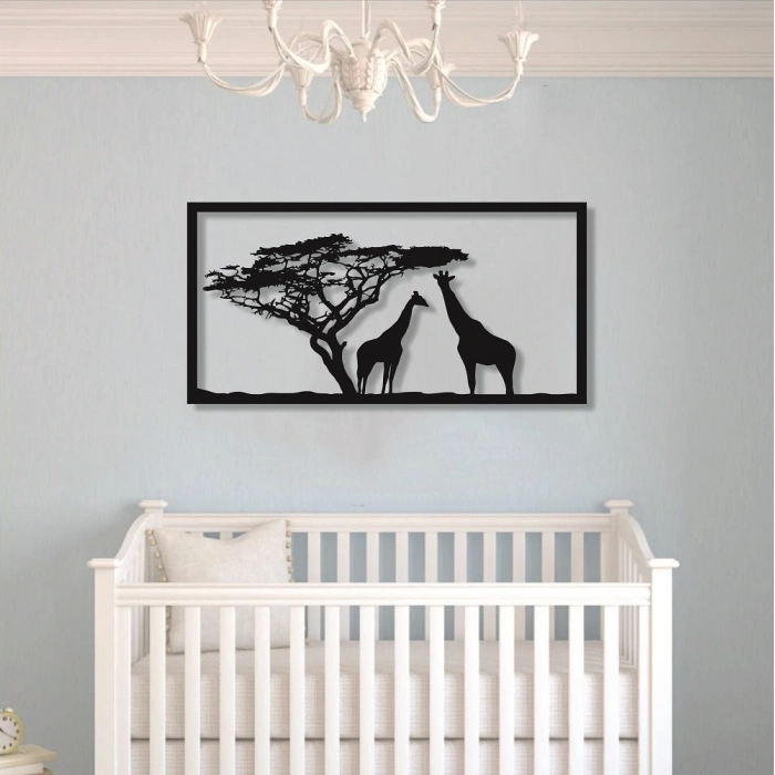 ZÜRAFA TEMALI AHŞAP TABLO