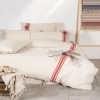ECO COTTON CHARLA NEVRESİM TK. ÇİFT KİŞİLİK EKRU-KIRMIZI