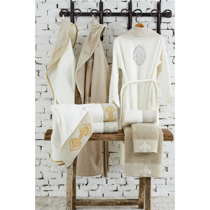 ECO COTTON HANZADE KREM-BEJ AİLE SETİ