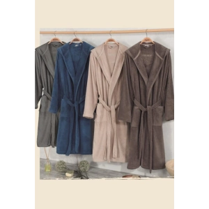ECO COTTON ECOSOFT ERKEK BORNOZ %100 ORGANİK PAMUK ARMÜRLÜ KAHVE