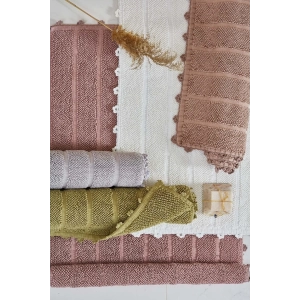 ECO COTTON KAMİLA BANYO PASPASI NAKIŞLI GRİ