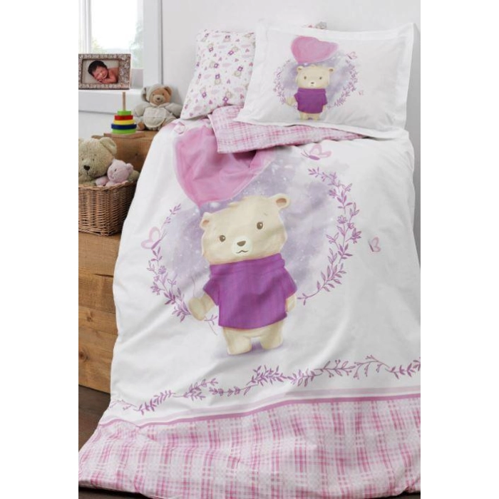 ÖZDİLEK NEVRESİM TAKIMI RANFORCE BEBE PEMPE PURPLE LOVER