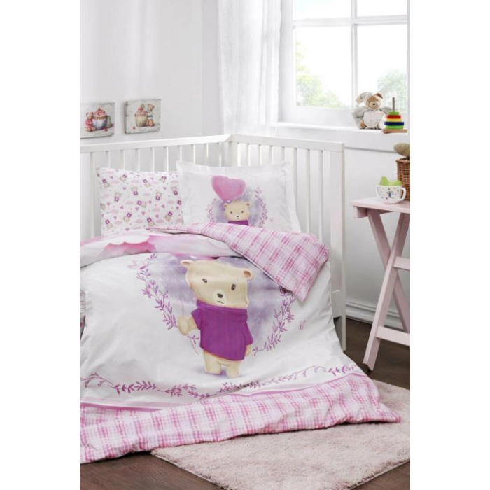 ÖZDİLEK NEVRESİM TAKIMI RANFORCE BEBE PEMPE PURPLE LOVER