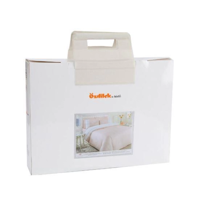 ÖZDİLEK NEVRESİM TAKIMI SATEN  SOFT LINEN PUDRA ÇİFT KİŞİLİK