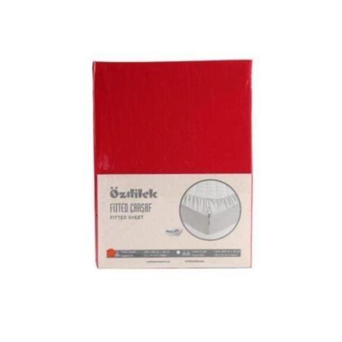 ÖZDİLEK ÇARŞAF FITTED YASTIKLI RANFORCE 120*200 KIRMIZI TRENDY TEK KİŞİLİK