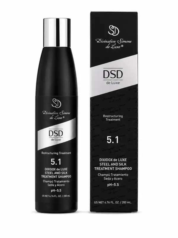 DSD de Luxe 5.1 Çelik ve İpek Yapılandırıcı Şampuan Yıpranmış ve işlem görmüş saçlar için