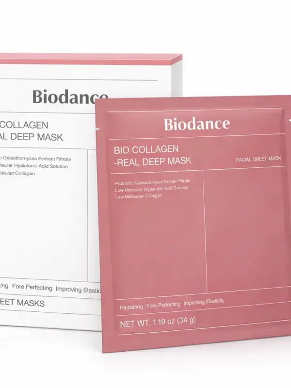 Biodance Hidrojel Gece Maskesi – Bio-Kolajen Derin Onarım Maskesi kutuda 4 tane jel maske