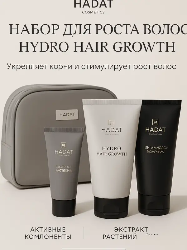 Hadat Hydro Hair Growth Onarıcı ve Güçlendirici Saç Seti Maske Saç Kremi Şampuan 210 ml