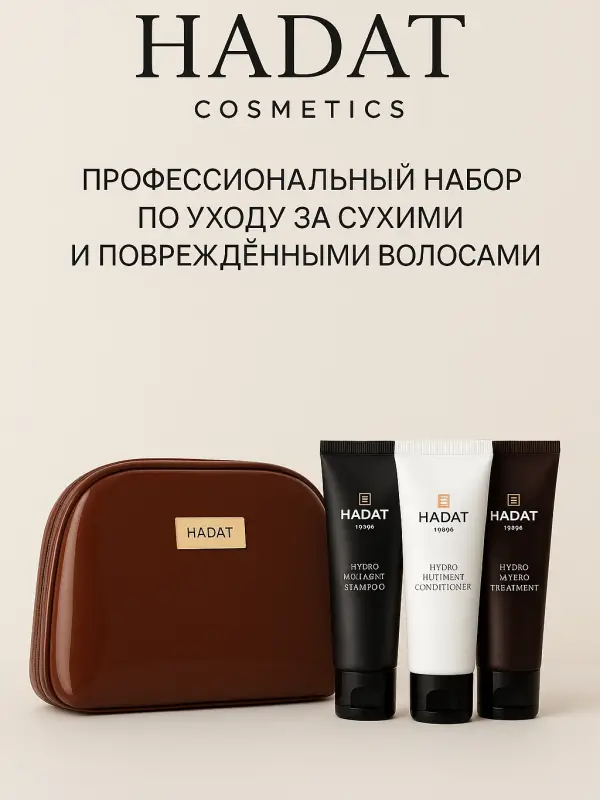 Hadat Hydro Silk Profesyonel Saç Bakım Seti Şampuan Saç Kremi Maske Kuru ve Yıpranmış Saçlar İçin 210 ml