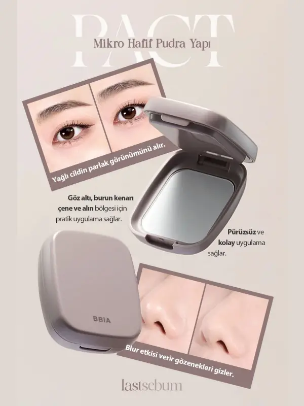 BBIA Last Sebum Pact Transparan Blur Etkili Sabitleyici Pudra 10 gr