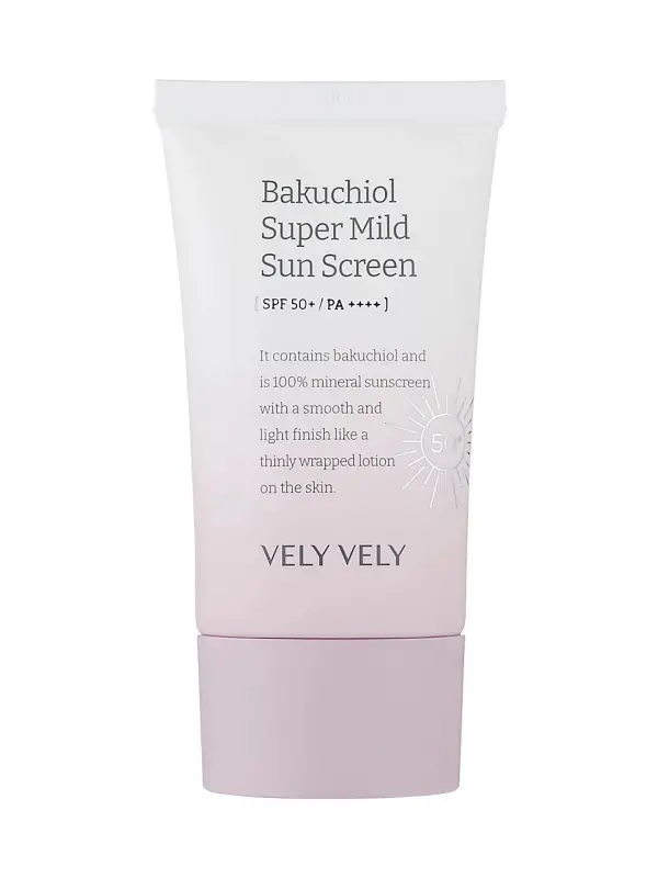 Vely Vely Bakuchiol Super Mild Sun Screen SPF50+ PA++++ Hassas Ciltler İçin Nazik Güneş Koruyucu 50 ml
