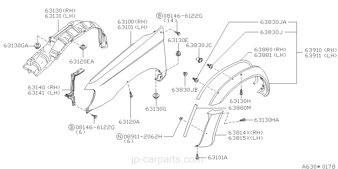Dfm Pıck Up- Rıch- 2010-2012; Ön Çamurluk Davlumbazı Sağ Oem No: (63842-2S400)