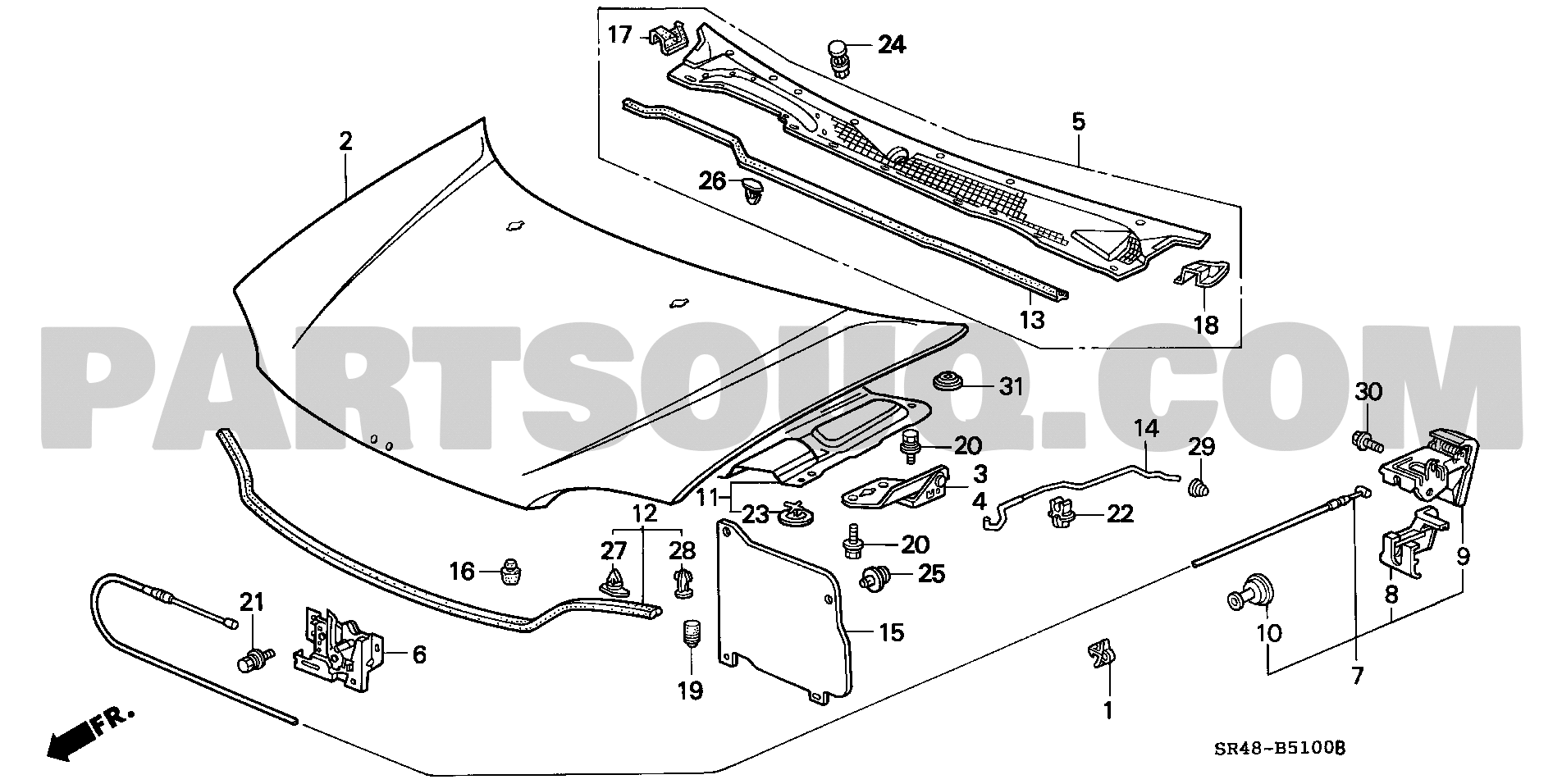 Tel Kaput Açma Civic İç 9295 (Oem No:74130Sr3000)