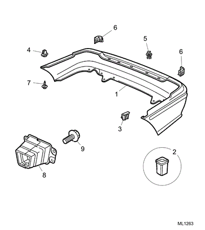 Rover 400 Arka Tampon Astarlı 1995-1999 (Oem No:  Dqc101040Lml)