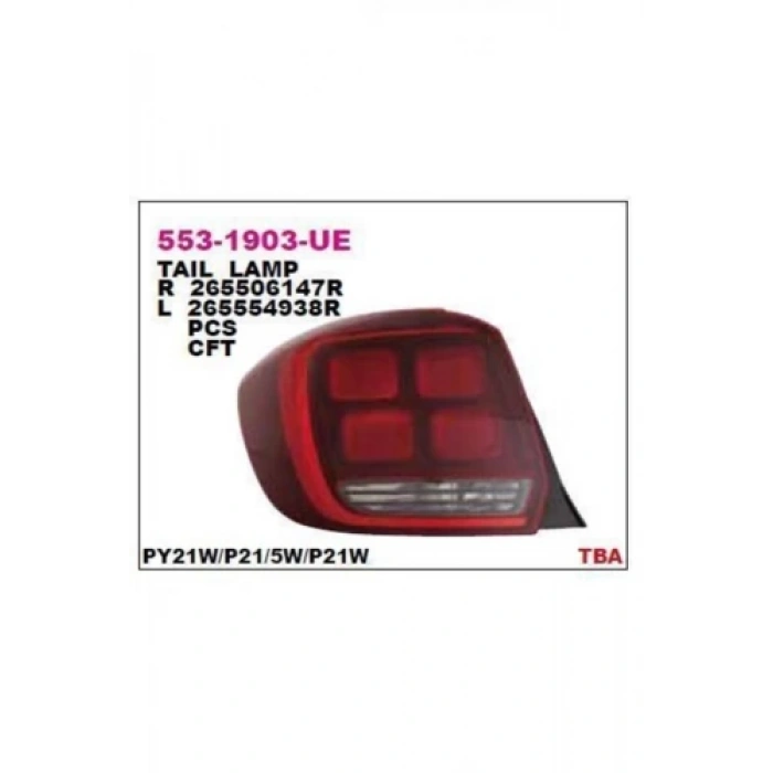 Renault Logan Iı Sandero 2016  Stop Lambası Sol  (Oem No:265554938R)