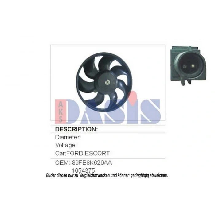 Escort 91 00 Fan Motoru ( Ac) (Oem No:89Fb8K620Aa)