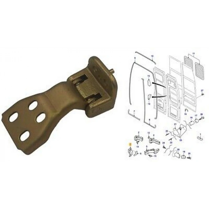 Ford Transit V184 V347 2001  Kapı Alt Menteşe Arka Sol 180 Derece (Oem No:Yc15V429A15Aj)