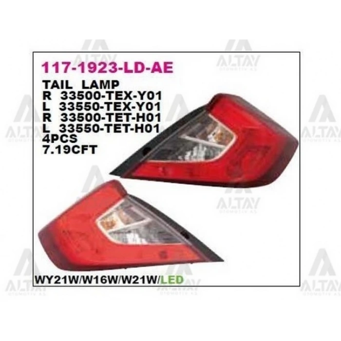 Stop Lambası Civic 2016 Sonrası  Sedan Dış Sağ (Oem No:33500-Tex-Y01) (Adet)