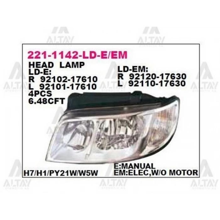 Far Matrix 2006-2008 Elektrikli Sağ (1 Adet) (Oem No: 221-1142R-Ld-Em)