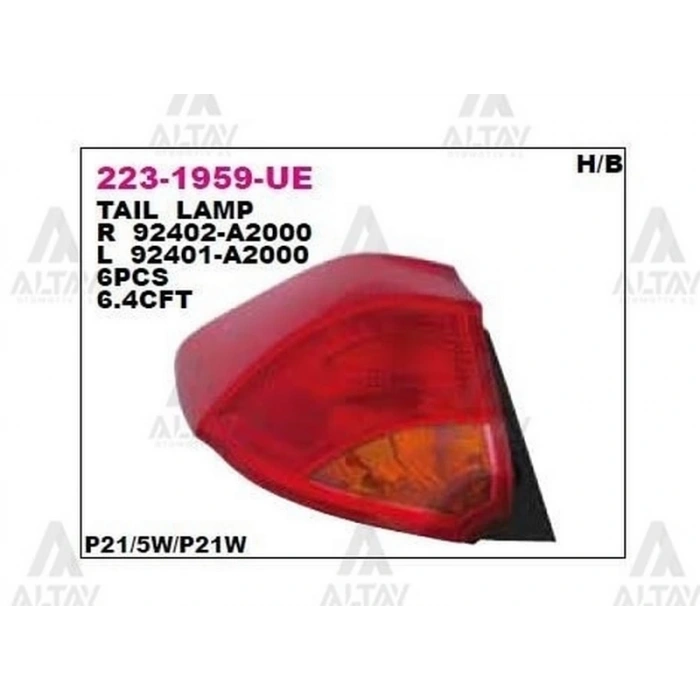 Stop Lambası Ceed 2012-2018 5K Hb. Sol (1 Adet) (Oem No: 92401-A2000)