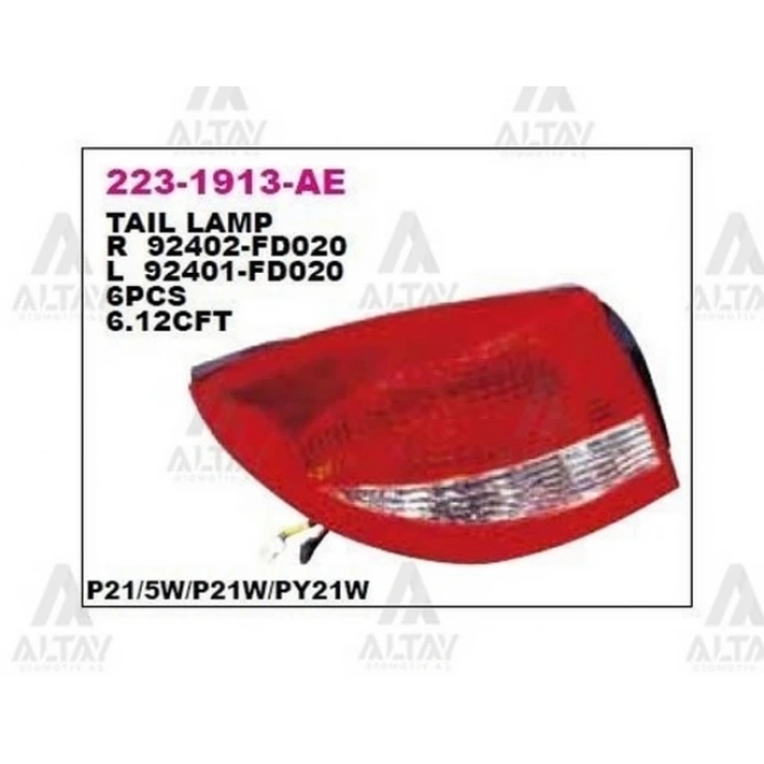 Stop Lambası Rio 2004-2005 Sedan Duylu Sol (1 Adet) (Oem No: 92401-Fd020)