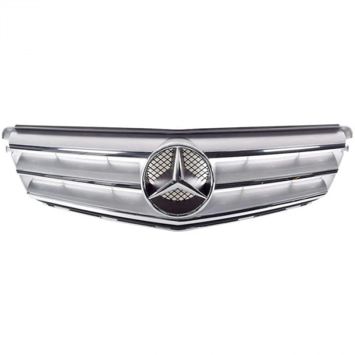 2011-2013 Mercedes C Class W204 Ön Panjur Gümüş Gri (Nikelaj Kaplamalı) (Oem No:A2048800023)