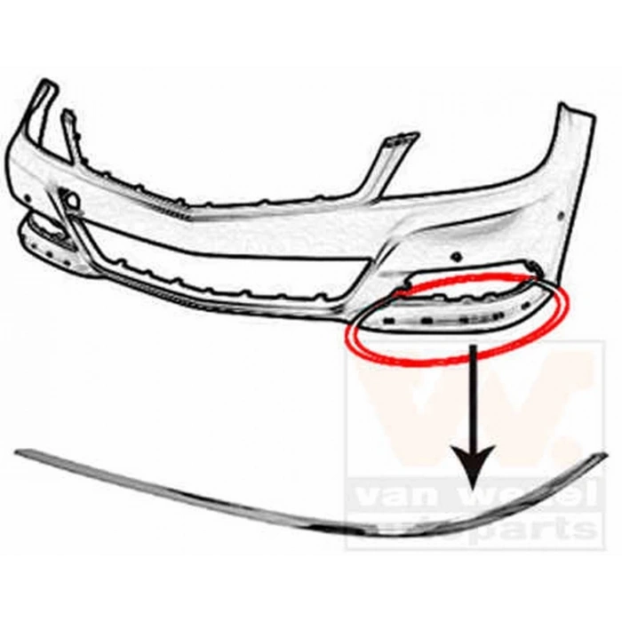 2011-2013 Mercedes C Class W204- Ön Tampon Alt Nikelajı Sol Tw Oem No: 2048853721