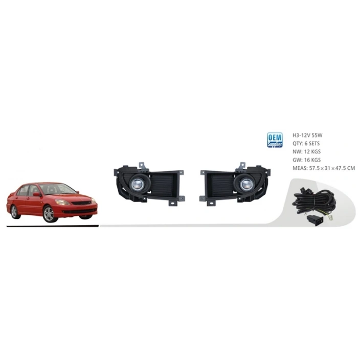 Sis Lambası Lancer 2005-2007 Set (Tesisat+Kapak) Oem No: Ms-237F