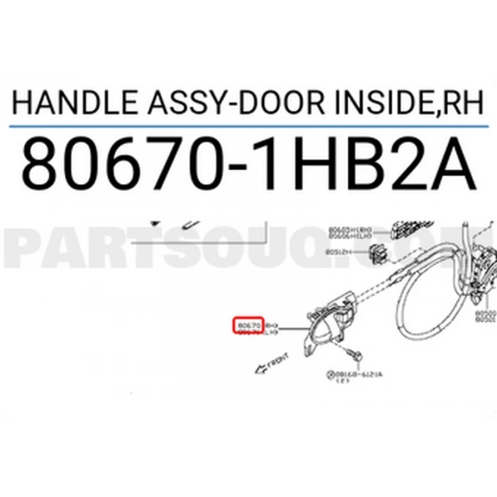 Kapı Kolu Micra Juke 2010 Sonrası  İç Sağ (Oem No:80670-1Hb2A) (Adet)