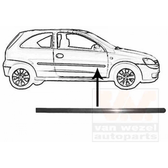 2000-2003 Opel Corsa C Ön Kapı Bandı Sağ Siyah 3 Kapı (Adet) (Oem No:5171546)