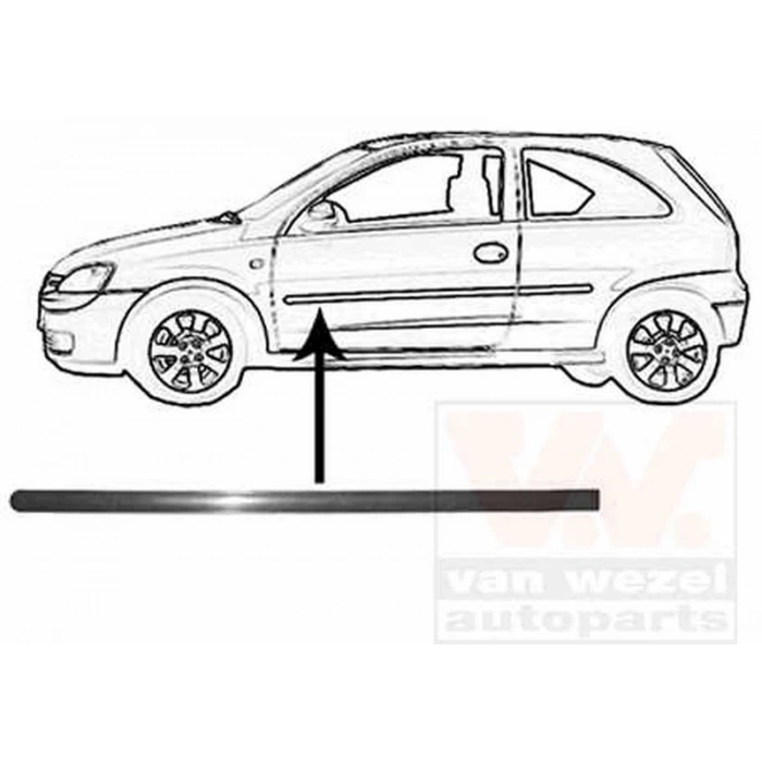 2000-2003 Opel Corsa C Ön Kapı Bandı Sol Siyah 3 Kapı (Adet) (Oem No:5171545)
