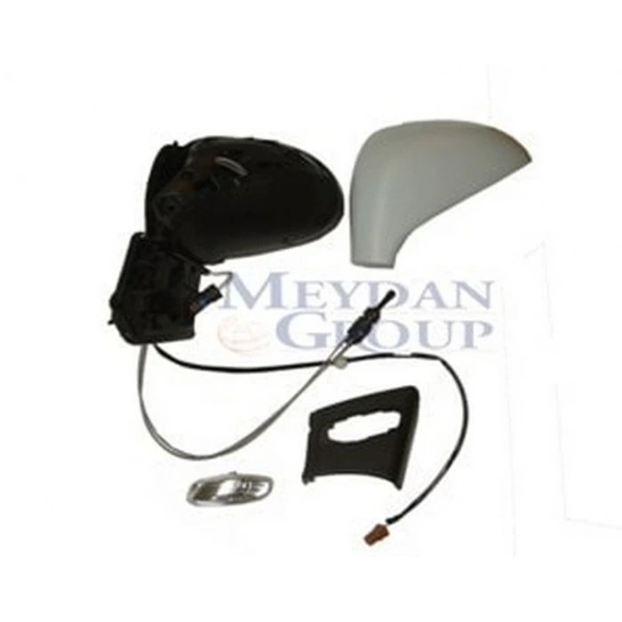2006-2012 Peugeot 207 Kapı Aynası Sol Manuel-Sinyalli-Gri Kapaklı 2+2 Fişli (Famella) (Adet) (Oem No:96805881Xt)