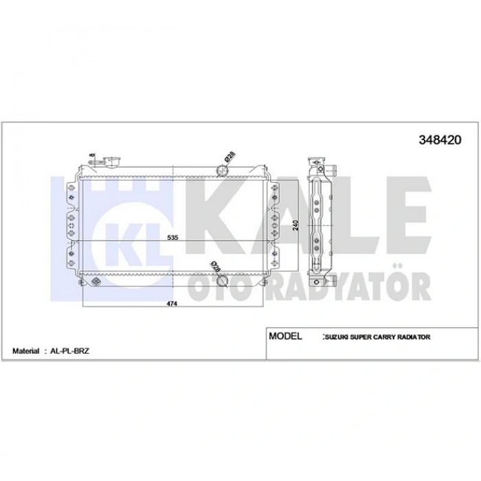 Radyatör Su Carry  1990-1998 Sk410 23Mm (Mt) (1 Adet) (Oem No: 17700-85200)