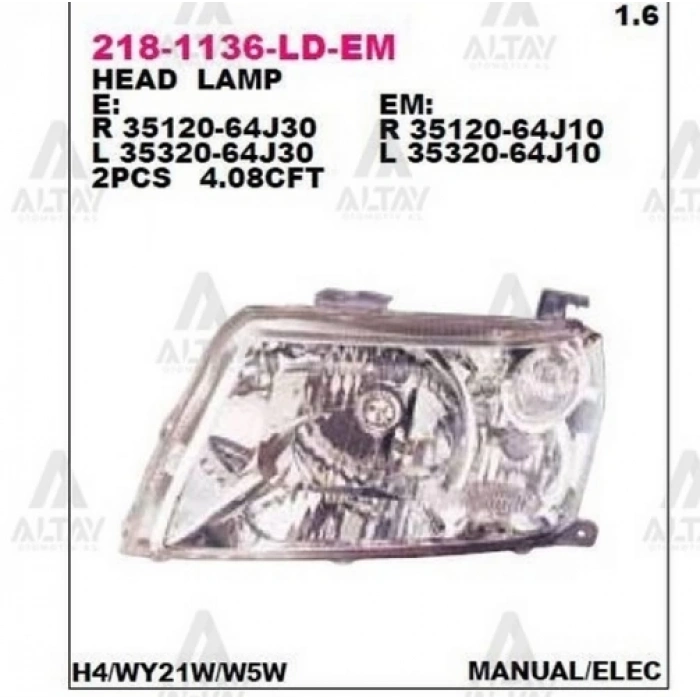 Far Grand Vitara 2005-2012 3K Manuel-Elektrikli 1.6 Sağ (1 Adet) (Oem No: 35120-64J10)
