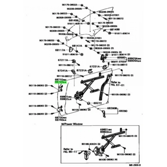 Kapı Menteşesi Hilux Ln85 Ön Üst Sol  Oem No: 68720-20060