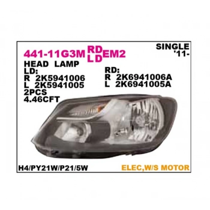 Far Caddy 2010-2015 (H4) Sol (1 Adet) (Oem No: 2K5941005A)