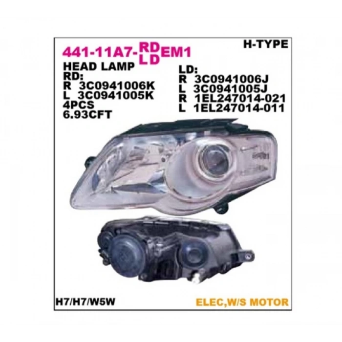 Far Passat 2006-2009 Hella Tip Sol (1 Adet) (Oem No: 3C0941005J)