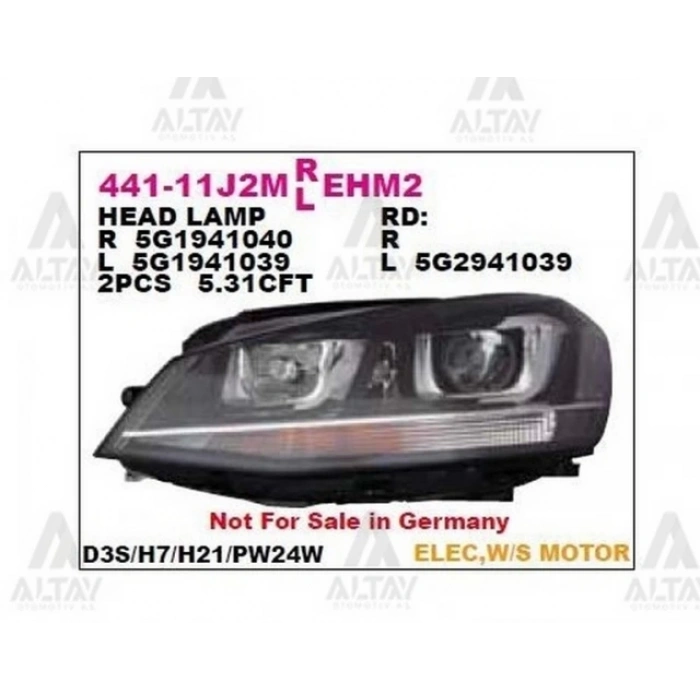 Far Tiguan 12= Sağ (1 Adet) (Oem No: 5N1941006)